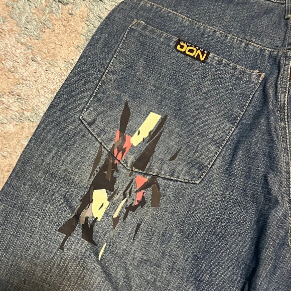 NWT Vintage Don Abstract Baggy Jean Shorts Size 30 Y2K - Picture 4 of 8